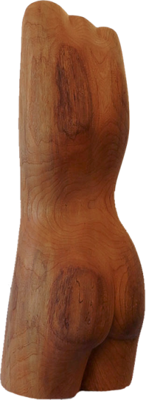 Houten sculptuur, vrouwfiguur
